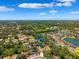 Aerial view of the community highlighting the proximity to lakes and amenities at 505 S Larry Cir, Brandon, FL 33511