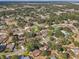A high-angle shot showcases a community with tree-covered yards, pools, and well-maintained landscaping at 614 Sandalwood Dr, Plant City, FL 33563