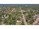 An aerial view shows the layout of the community's streets and single Gathering homes, lush trees and foliage at 850 Center Ave, Brandon, FL 33511