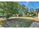Large backyard with mature trees, lush lawn, and potential for outdoor activities at 9010 Bonnet Way, Weeki Wachee, FL 34613