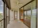 This spacious balcony features a ceiling fan, outside storage, and view of the marina at 1332 Pasadena S Ave # 503, South Pasadena, FL 33707