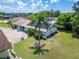 Overhead view highlighting the home's location, solar panels, driveway, and surrounding neighborhood at 1349 New Bedford Dr # 6, Sun City Center, FL 33573