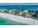 Aerial view shows location of multiple complexes on the beautiful beachfront at 1480 Gulf Blvd # 109, Clearwater Beach, FL 33767