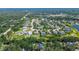 Beautiful aerial view of homes in a suburban neighborhood with well-manicured lawns and green spaces at 17519 Drake Ct, Lutz, FL 33559