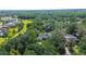 Aerial view of a home nestled among lush greenery and mature trees, offering serene privacy at 17519 Drake Ct, Lutz, FL 33559