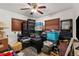 Versatile bedroom filled with storage and potential for customization, complete with a ceiling fan at 2444 Magellan Ave, Spring Hill, FL 34608