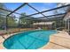 Backyard pool with a screened enclosure, perfect for swimming and enjoying outdoor activities at 2444 Magellan Ave, Spring Hill, FL 34608