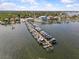 Gorgeous aerial view of the marina filled with boats, surrounded by stunning waterfront homes at 271 Kayli Ln, Palm Harbor, FL 34683