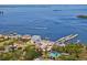 Beautiful aerial view featuring a coastal neighborhood, marina, and boats sailing in the expansive bay at 271 Kayli Ln, Palm Harbor, FL 34683