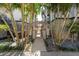 Charming walkway with palm trees leading to the apartments, landscaped with pebbles, plants, and flowers at 5008 S Macdill Ave # 10, Tampa, FL 33611