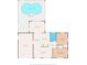 Floor plan showing layout of bedrooms, bathrooms, kitchen, dining room, and living spaces at 6424 Ponder Dr, Port Richey, FL 34668