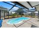 Backyard screened-in pool with a spacious deck, great for outdoor entertaining at 6424 Ponder Dr, Port Richey, FL 34668