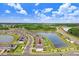 Aerial view of a Primary-planned community, showcasing serene lakes, well-maintained streets, and beautiful homes nestled among lush greenery at 10901 Sundrift Dr, Tampa, FL 33647