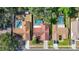 Overhead view of homes, pools and fenced yards in a well-maintained neighborhood at 1623 Carter Oaks Dr, Valrico, FL 33596