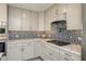 Well-appointed kitchen with custom backsplash, gas cooktop, and quartz countertops at 231 2Nd S St # 201, Safety Harbor, FL 34695