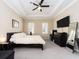 Main bedroom featuring a ceiling fan, carpet flooring, windows and recessed lighting at 311 Vista Cruiser Ln, Oldsmar, FL 34677