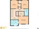 Floor plan featuring the bedrooms, walk-in closet, and bath at 3111 W De Leon St # 8, Tampa, FL 33609