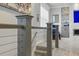 Modern staircase with sleek railings and hardwood floors for a stylish look at 3111 W De Leon St # 8, Tampa, FL 33609