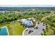 The community clubhouse is surrounded by inviting amenities, including a pool, splashpad, and playground at 33030 Major Oak Dr, Wesley Chapel, FL 33545