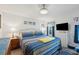 Charming bedroom with a bright bedspread, white furniture, and coordinating decor creating a peaceful retreat at 5646 Cheyenne St, Zephyrhills, FL 33542