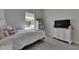Bright bedroom features a plush bed, natural light from the window, and dresser with a TV at 6253 Hidden Branch Dr, Apollo Beach, FL 33572