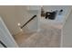 Carpeted staircase with wood handrail leading to the lower level at 6253 Hidden Branch Dr, Apollo Beach, FL 33572
