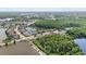 Aerial view of a peaceful neighborhood near a forest and lake at 7235 Sharpsburg Blvd, New Port Richey, FL 34653