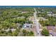 A charming aerial view of a residential community, highlighting lush green trees and well-maintained houses at 7285 Nightwalker Rd, Weeki Wachee, FL 34613