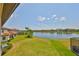 Backyard view of lake and surrounding community homes at 11909 Climbing Fern Ave, Riverview, FL 33579