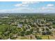 Stunning aerial view of a peaceful neighborhood showcasing lush landscapes, tranquil lakes, and beautiful homes, a perfect retreat at 16910 Equestrian Trl, Odessa, FL 33556