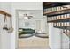 Open concept bonus room with ceiling fan, and spiral staircase to other levels at 1735 Maryland Ne Ave, St Petersburg, FL 33703