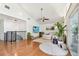 Bright living room with vaulted ceilings, hardwood floors, and stylish modern decor at 1735 Maryland Ne Ave, St Petersburg, FL 33703