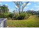 Green backyard with beautiful trees in background and ample space for outdoor enjoyment at 1823 Moon Cactus Ct, Ruskin, FL 33570