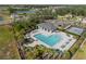 Community pool and recreation area aerial view showcasing the community amenities at 1823 Moon Cactus Ct, Ruskin, FL 33570