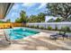 Backyard pool with lounge chair and fenced in yard at 307 Orangewood Ln, Largo, FL 33770