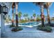 Community pool featuring a zero entry, in-water seating, and palm tree landscaping at 32829 Woodthrush Way, Wesley Chapel, FL 33545