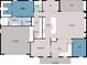 Detailed floor plan featuring a Primary bedroom, kitchen, great room, dining, office, lanai, a two-car garage, and a front porch at 3622 S Coolidge Ave, Tampa, FL 33629