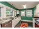 Bright kitchen with white cabinets, granite countertops, stainless steel appliances and a view of the backyard at 4334 18Th N St, St Petersburg, FL 33714