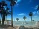 Community pool framed by palm trees and a vibrant blue sky, offering a refreshing outdoor amenity at 4725 Cove Cir # 604, St Petersburg, FL 33708