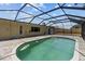 Inviting pool with a screened-in enclosure featuring neutral home, outdoor patio, and a glimpse of the backyard at 9155 125Th St, Seminole, FL 33772
