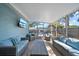 Relaxing lanai with comfortable couches, string lights, and direct access to the refreshing pool area at 920 16Th Sw Ave, Largo, FL 33770