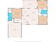 Detailed floor plan showcasing the layout of the home, including the primary bedroom, kitchen, living spaces, and garage at 2072 Maguire Ave, Spring Hill, FL 34608