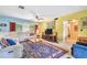 Comfortable living room with a large window, ceiling fan, and colorful rug at 220 22Nd Se Ave, St Petersburg, FL 33705