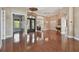 Elegant dining room showcasing hardwood floors, custom ceilings, and ample space for entertaining at 2605 59Th S St, Gulfport, FL 33707