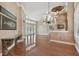 Spacious living area features hardwood floors, French doors, and ample room for furniture at 2605 59Th S St, Gulfport, FL 33707