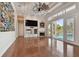 Bright living room with a fireplace and pool views at 2605 59Th S St, Gulfport, FL 33707