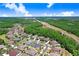 Beautiful aerial view of a neighborhood with lush greenery, mature trees, and well-maintained homes at 3243 Watermark Dr, Wesley Chapel, FL 33544