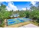 Multi-sport community court featuring basketball, tennis, and volleyball at 3243 Watermark Dr, Wesley Chapel, FL 33544