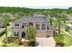 Beautiful two-story home featuring manicured landscaping, a three-car garage, and a welcoming front facade at 3243 Watermark Dr, Wesley Chapel, FL 33544