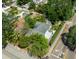 An aerial view of a home shows mature trees, a gray roof, and street access at 101 22Nd N Ave, St Petersburg, FL 33704
